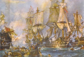 Der Sieg in der Schlacht von Trafalgar Nach Durchbrechen der Enemys Linie Ölgemälde